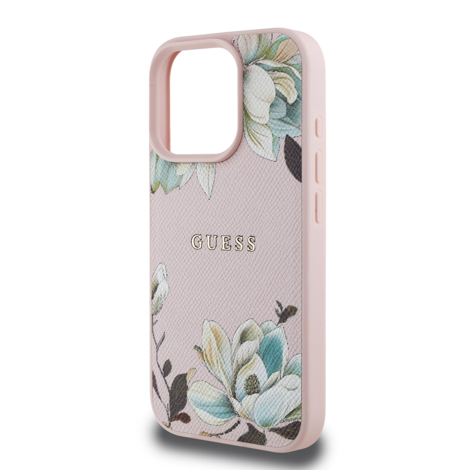 Guess PU Grained Magnolia MagSafe Zadní Kryt pro iPhone 16 Pro Pink