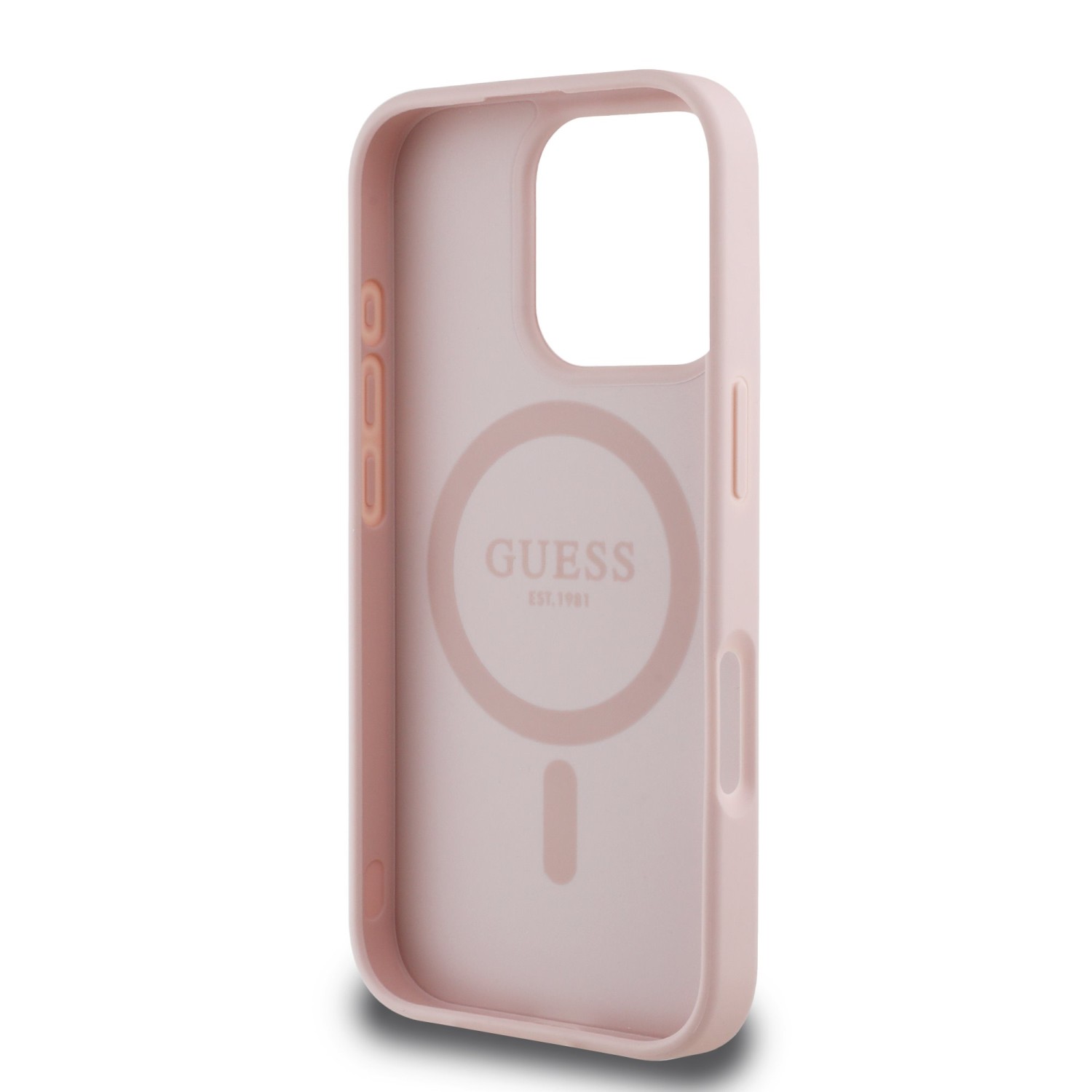 Guess PU Grained Magnolia MagSafe Zadní Kryt pro iPhone 16 Pro Pink