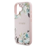 Guess PU Grained Magnolia MagSafe Zadní Kryt pro iPhone 16 Pink