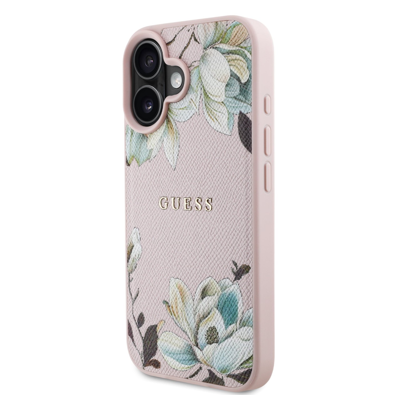 Guess PU Grained Magnolia MagSafe Zadní Kryt pro iPhone 16 Pink