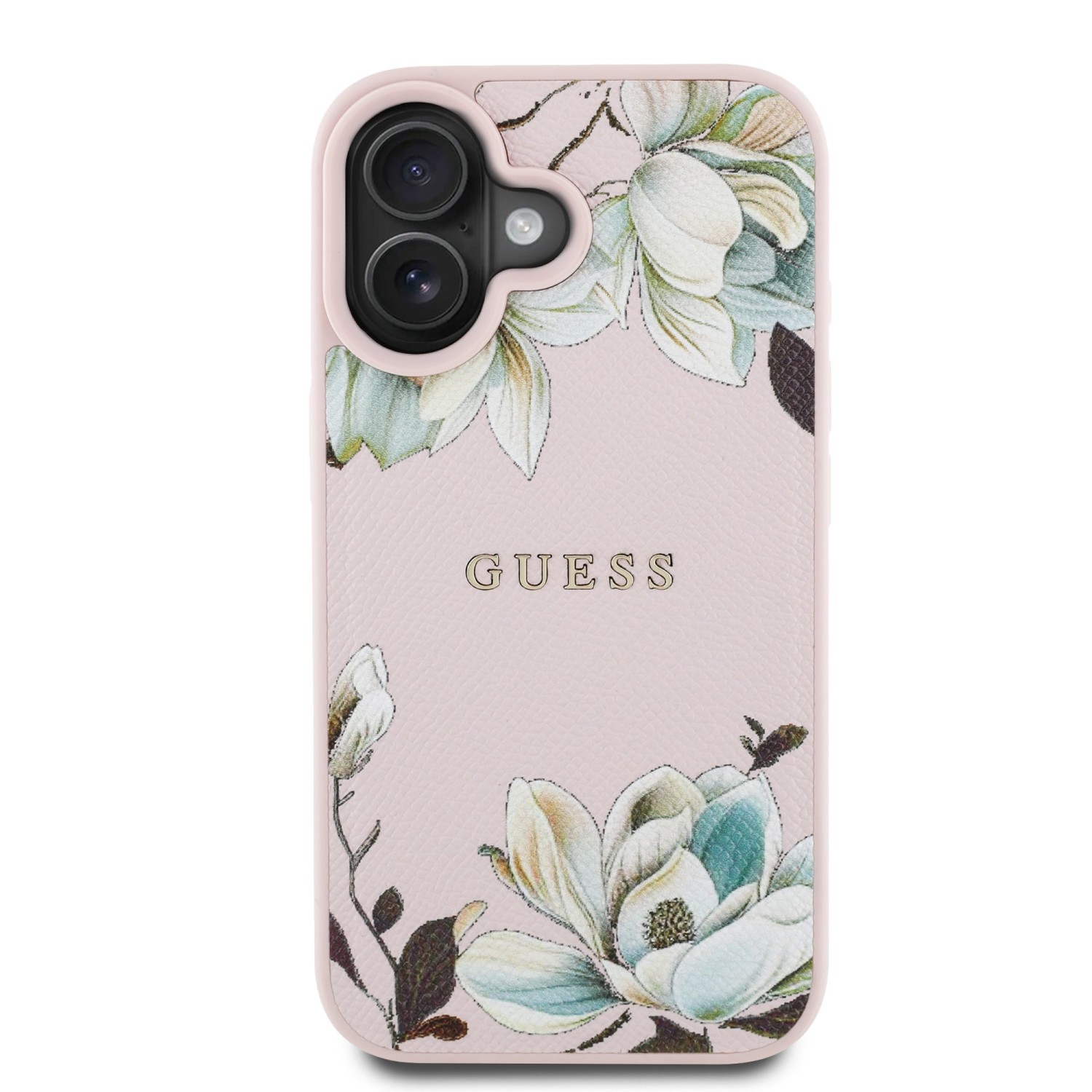 Guess PU Grained Magnolia MagSafe Zadní Kryt pro iPhone 16 Pink
