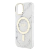 Guess IML Marble MagSafe Zadní Kryt pro iPhone 13 White