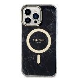 Guess IML Marble MagSafe Zadní Kryt pro iPhone 13 Pro Max Black
