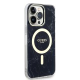 Guess IML Marble MagSafe Zadní Kryt pro iPhone 13 Pro Max Black