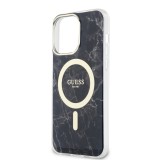 Guess IML Marble MagSafe Zadní Kryt pro iPhone 13 Pro Max Black
