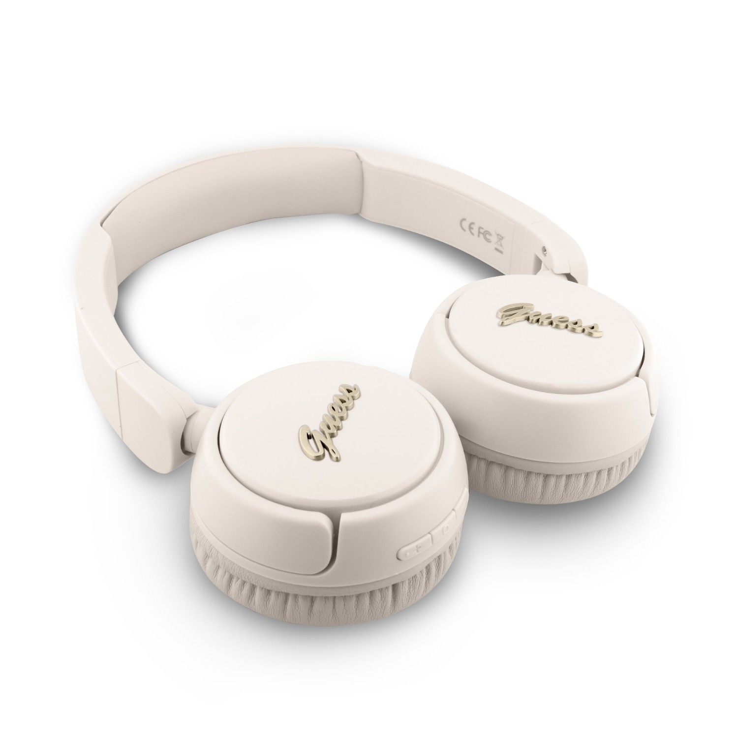 Guess Script Metal Logo Bezdrátová Sluchátka Beige