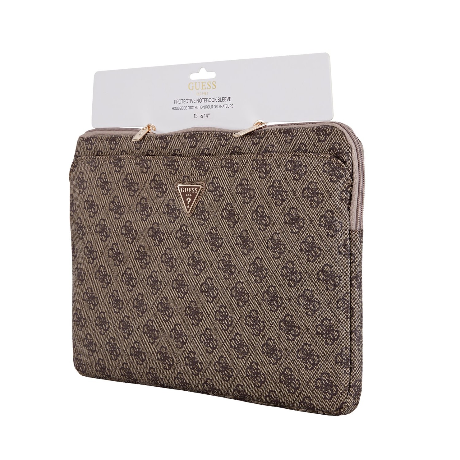Guess PU 4G Triangle Logo Obal pro Notebook 14" Brown