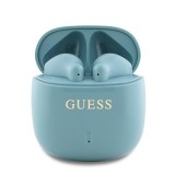 Bezdrátová sluchátka Guess Printed Classic Logo TWS, turquoise