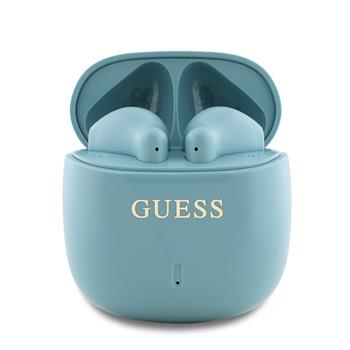 Bezdrátová sluchátka Guess Printed Classic Logo TWS, turquoise