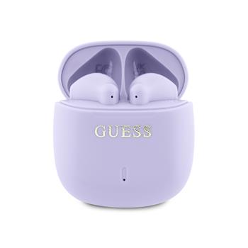 Bezdrátová sluchátka Guess Printed Classic Logo TWS, purple
