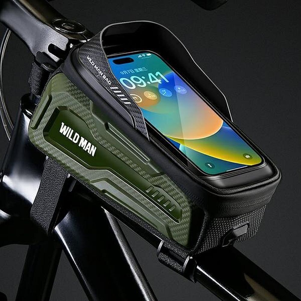 WILDMAN traveling bag for bike frame with zipper 1L (4 "- 7") M20 green