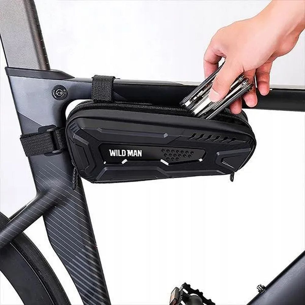 WILDMAN traveling bag under the bike frame with zipper 1L M40 black