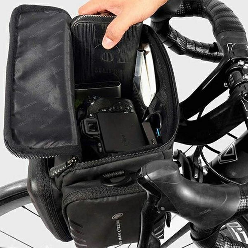 WILDMAN traveling bag for bike handlebars with zipper 4L GS6 black