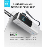Anker 25000mAh, 165W Powerbanka s kabelem USB-C stříbrná