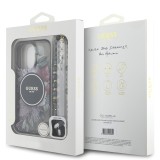 Guess IML Flowers Strap MagSafe Zadní Kryt pro iPhone 16 Pro Max Black