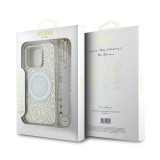 Guess IML Flowers Allover Strap MagSafe Zadní Kryt pro iPhone 16 Pro Max White