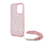 Guess IML Glitter Strap MagSafe Zadní Kryt pro iPhone 16 Pro Max Pink