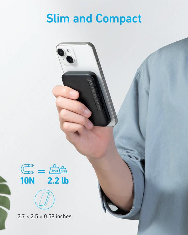 Anker 321 MagGo 5000mAh, 12W Bezdrátová powerbanka černá