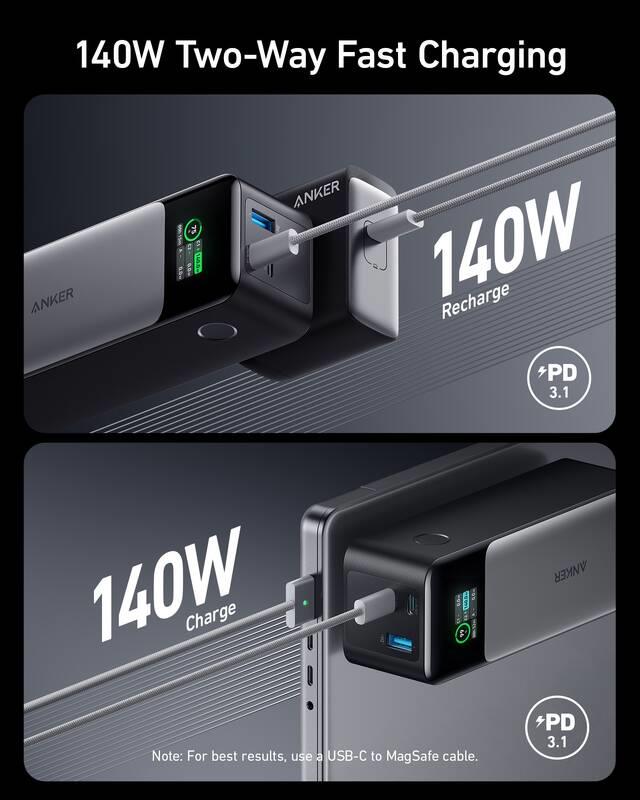 Anker 737 24000mAh, 140W Powerbanka černá