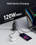 Anker 737 120W, 2xUSB-C, 1xUSB-A Nabíječka do sítě černá