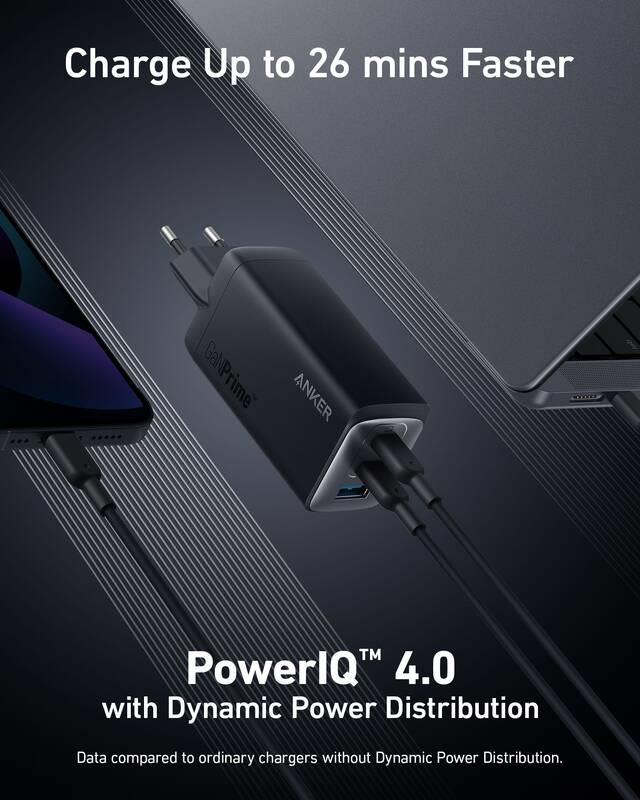 Anker 737 120W, 2xUSB-C, 1xUSB-A Nabíječka do sítě černá