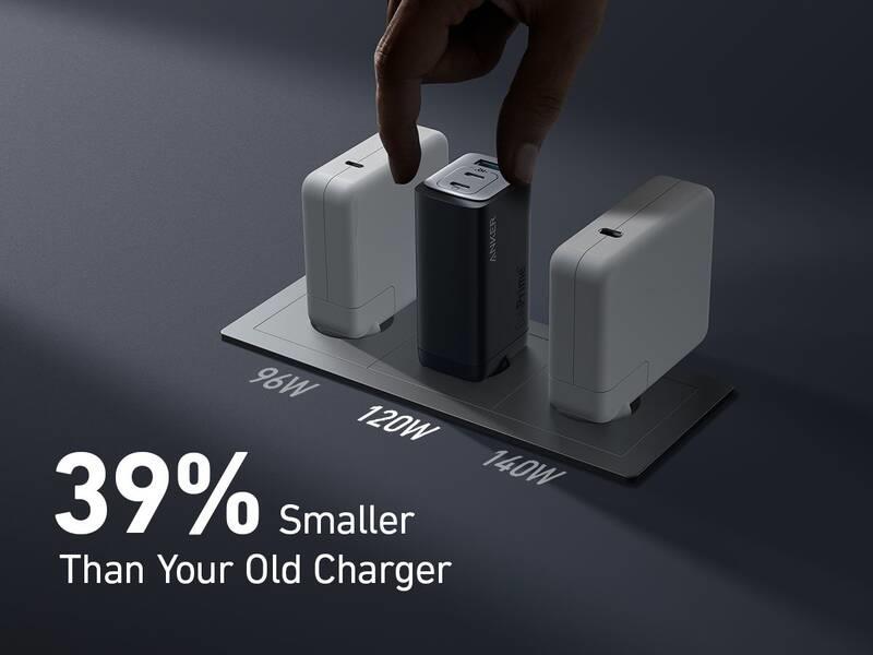 Anker 737 120W, 2xUSB-C, 1xUSB-A Nabíječka do sítě černá