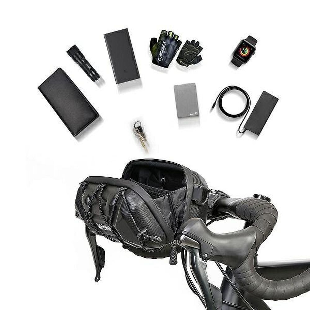 WILDMAN traveling bag for bike handlebars with zipper 2L XT17 black