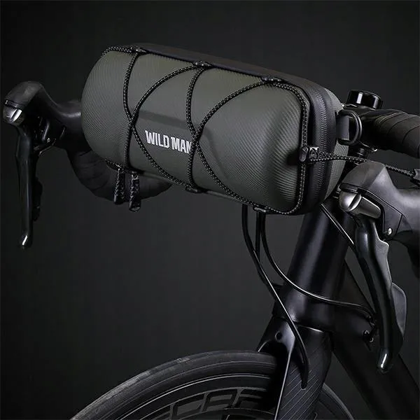 WILDMAN traveling bag for bike handlebars with zipper 2L GD7X green