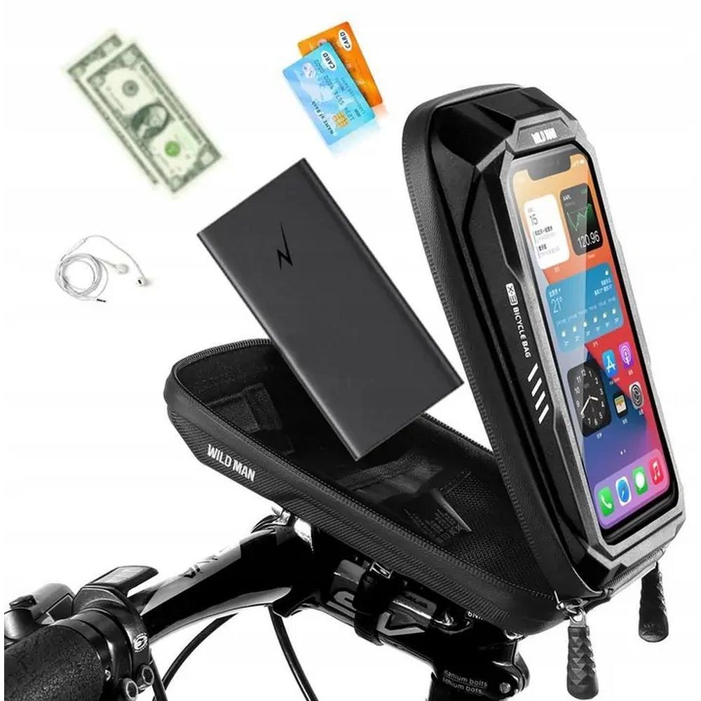 WILDMAN traveling bag for bike handlebars with zipper X3 0,5L black
