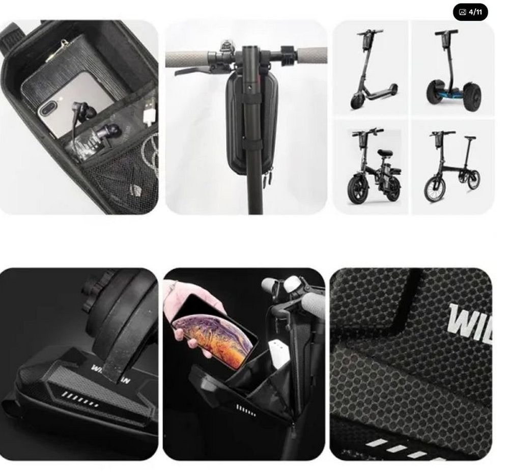 WILDMAN traveling bag for bike frame with zipper 1,2L (4 "- 7") ES10 black