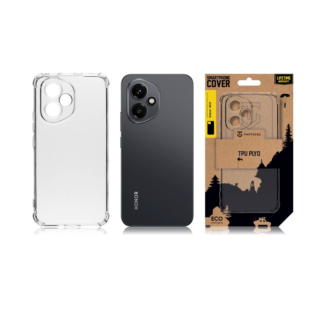 Zadní kryt Tactical TPU Plyo pro Honor 400, transparentní