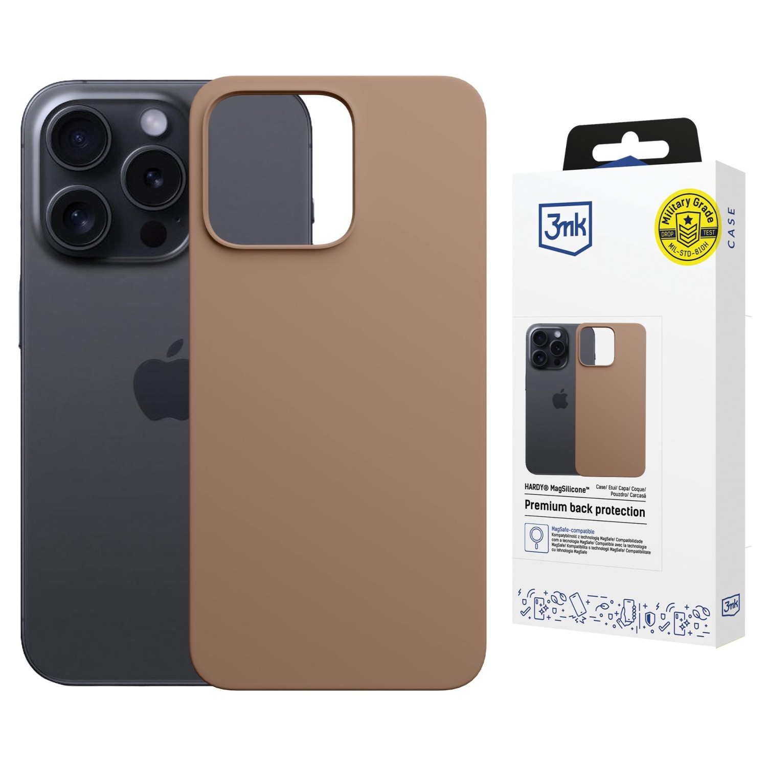 Zadní kryt 3mk Hardy MagSilicone pro Apple iPhone 15 Pro Max, tmavě zlatá