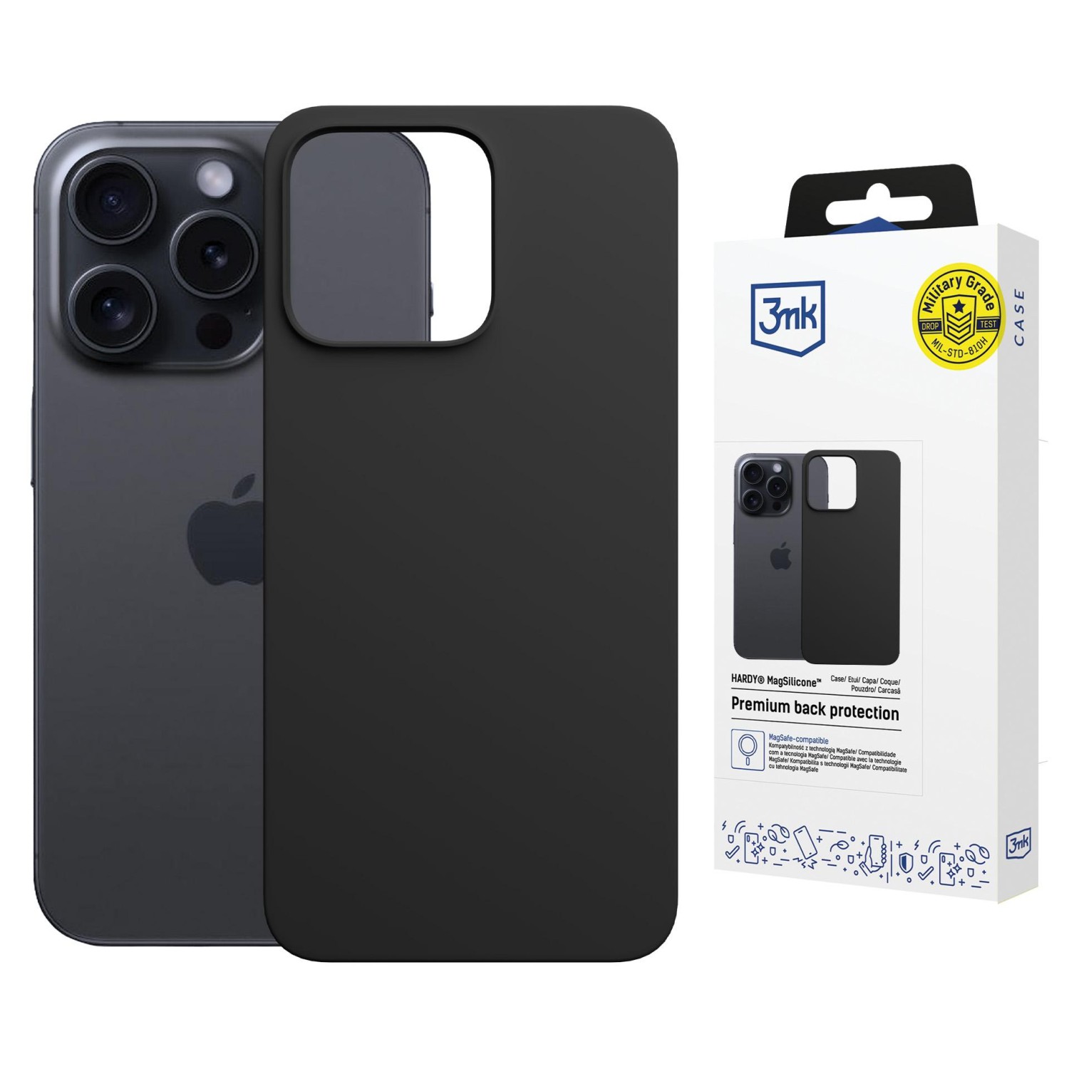 Zadní kryt 3mk Hardy MagSilicone pro Apple iPhone 15, černá