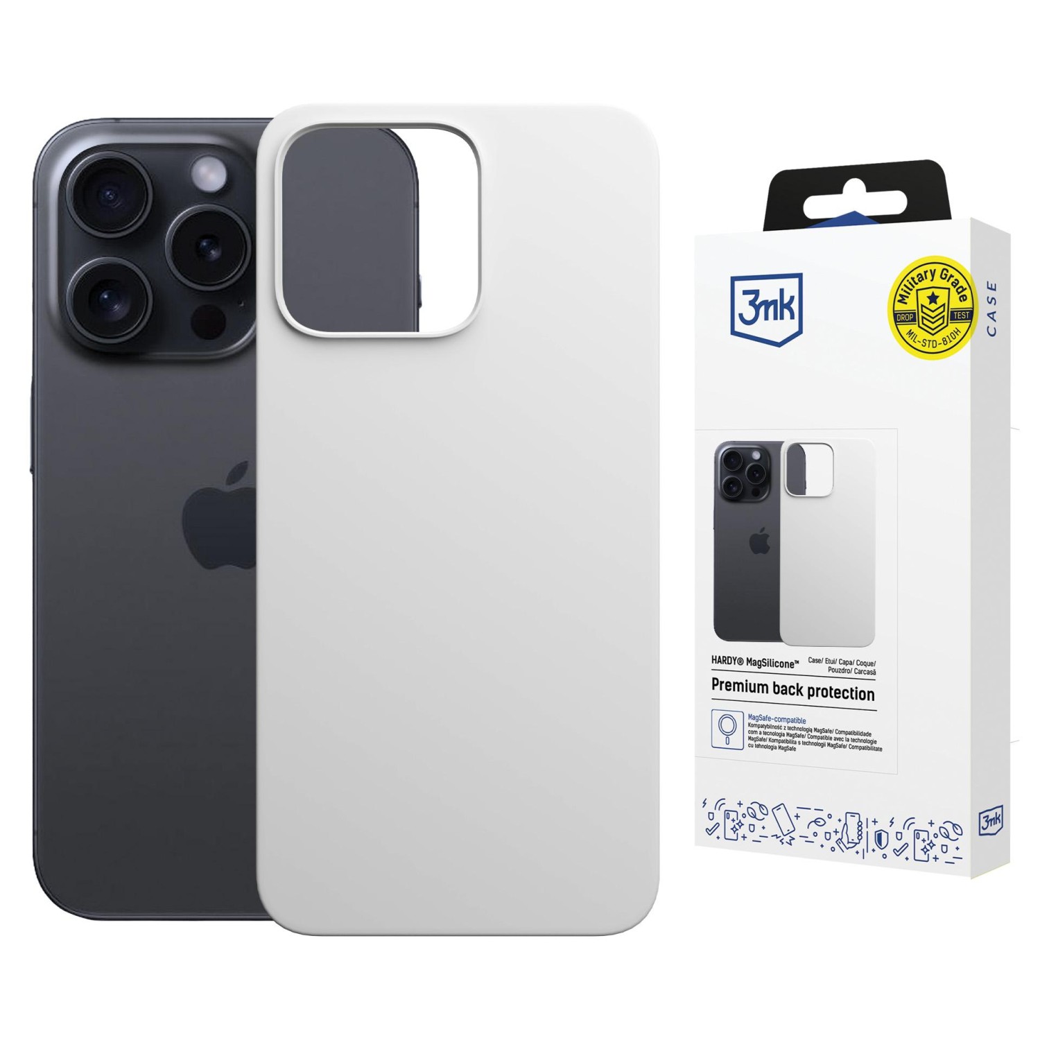 Zadní kryt 3mk Hardy MagSilicone pro Apple iPhone 16, bílá