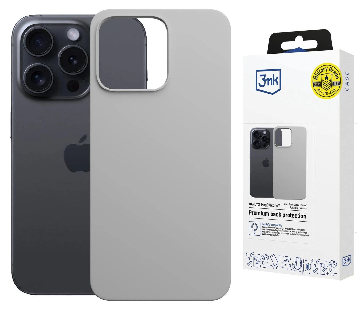Zadní kryt 3mk Hardy MagSilicone pro Apple iPhone 16 Pro, titanium natural
