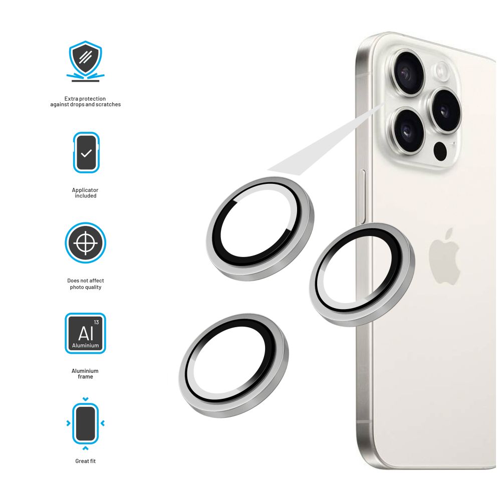 Ochranná skla čoček fotoaparátů FIXED Camera Glass pro Samsung Galaxy A17 4G/5G, černá