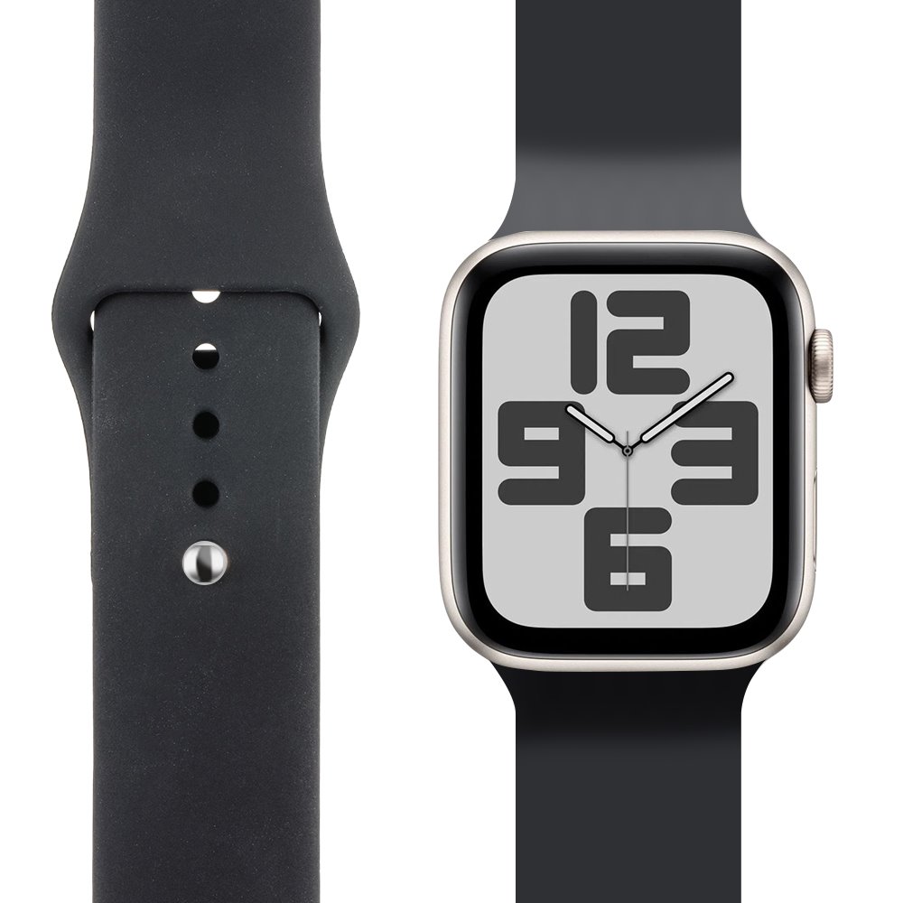 OBAL:ME Silikonový Řemínek pro Apple Watch 38-41mm S-M Black