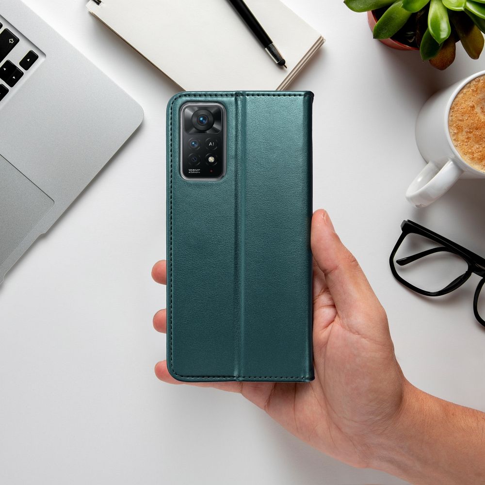 SMART MAGNETO Book case for XIAOMI Redmi Note 14 PRO 4G dark green