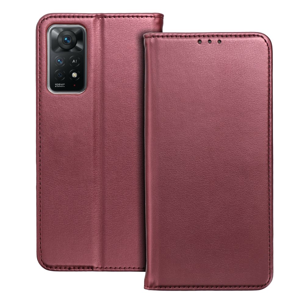 flipové pouzdro Smart Magneto pro Xiaomi Redmi Note 14 PRO 4G, vínová