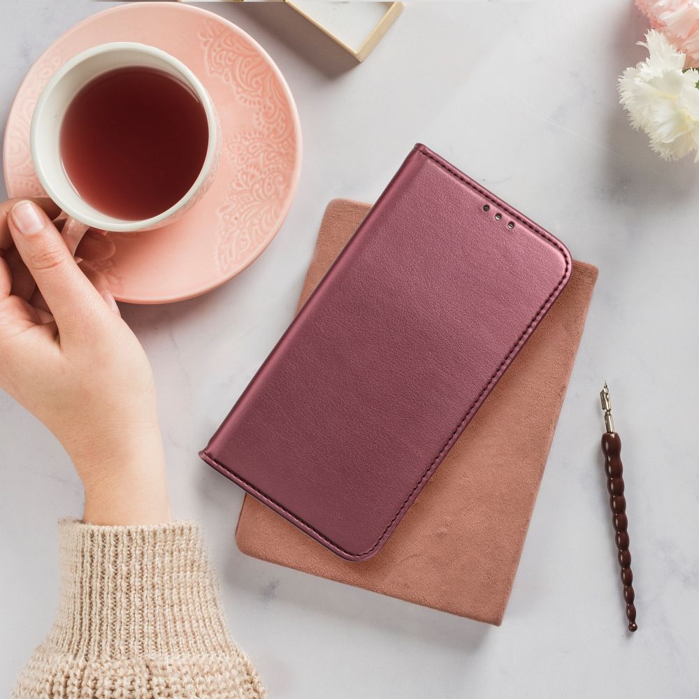 SMART MAGNETO Book case for XIAOMI Redmi Note 14 PRO 4G burgundy