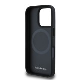 Mercedes Wood Imitation and Smooth Leather MagSafe Zadní Kryt pro iPhone 16 Pro Max Black