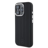 Mercedes Liquid Silicon Stripes Pattern MagSafe Zadní Kryt pro iPhone 16 Pro Black 
