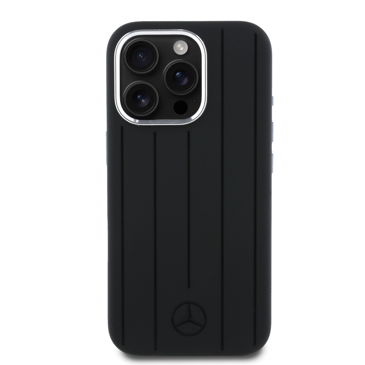 Mercedes Liquid Silicon Stripes Pattern MagSafe Zadní Kryt pro iPhone 16 Pro Black 