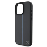 Mercedes Leather Blue Stripe MagSafe Zadní Kryt pro iPhone 16 Pro Anthracite Grey