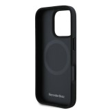 Mercedes Leather Blue Stripe MagSafe Zadní Kryt pro iPhone 16 Pro Anthracite Grey