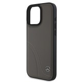 Mercedes Curved Stitches Leather Zadní Kryt pro iPhone 16 Pro Brown