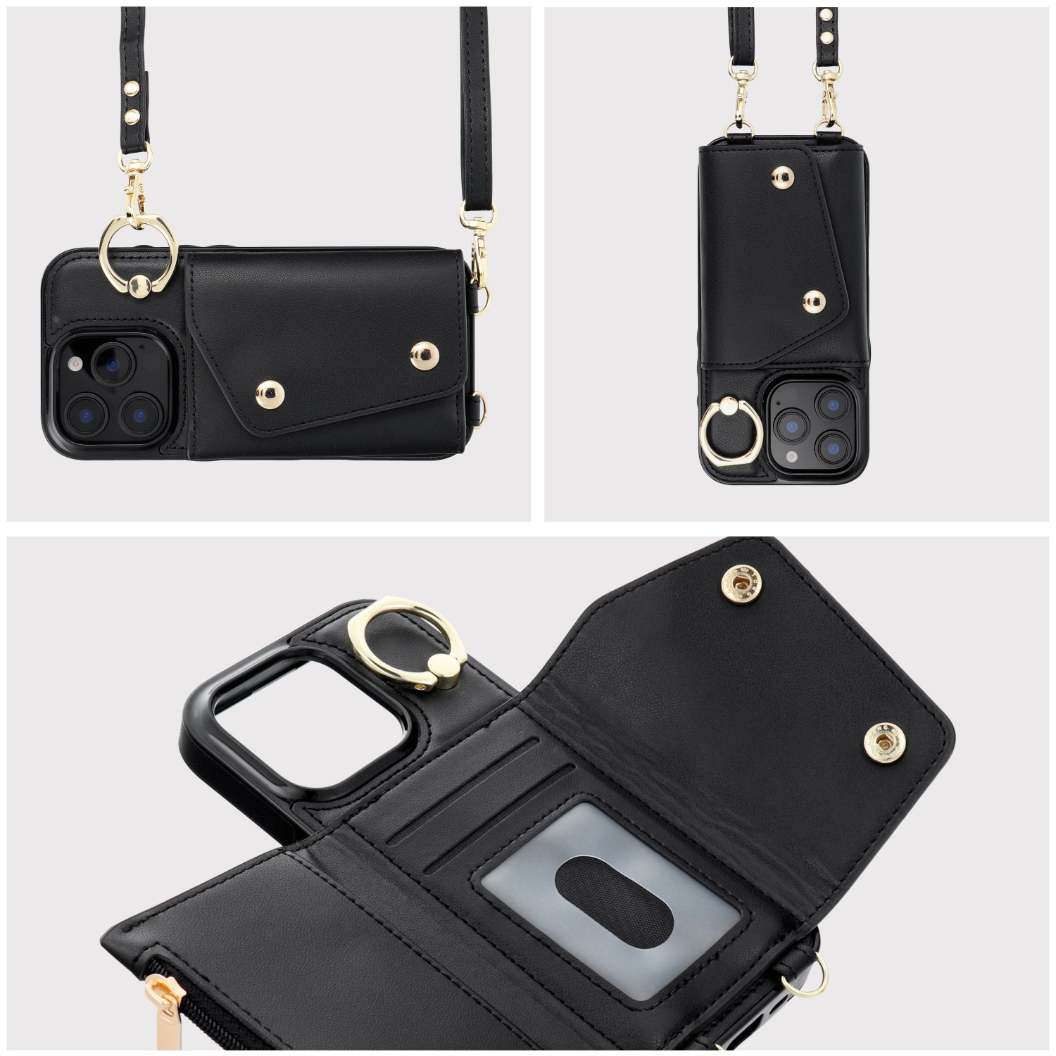 Wallet Case WONDER for IPHONE 16 PRO MAX black