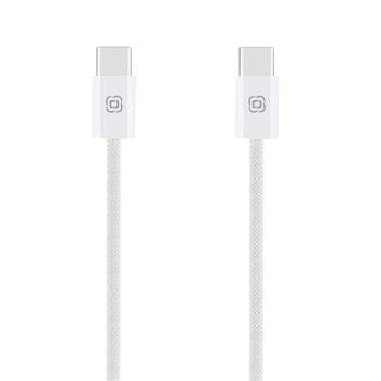 Pletený kabel OBAL:ME Super Fast USB-C/USB-C 60W 1m, bílá