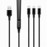 Kabel OBAL:ME 3v1 AllConnect Fast Charge USB-A/USB-C, Lightning, Micro-USB 1.2m, černá