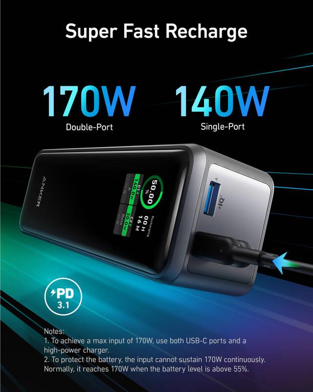 Anker Prime 27650mAh, 250W Powerbanka černá